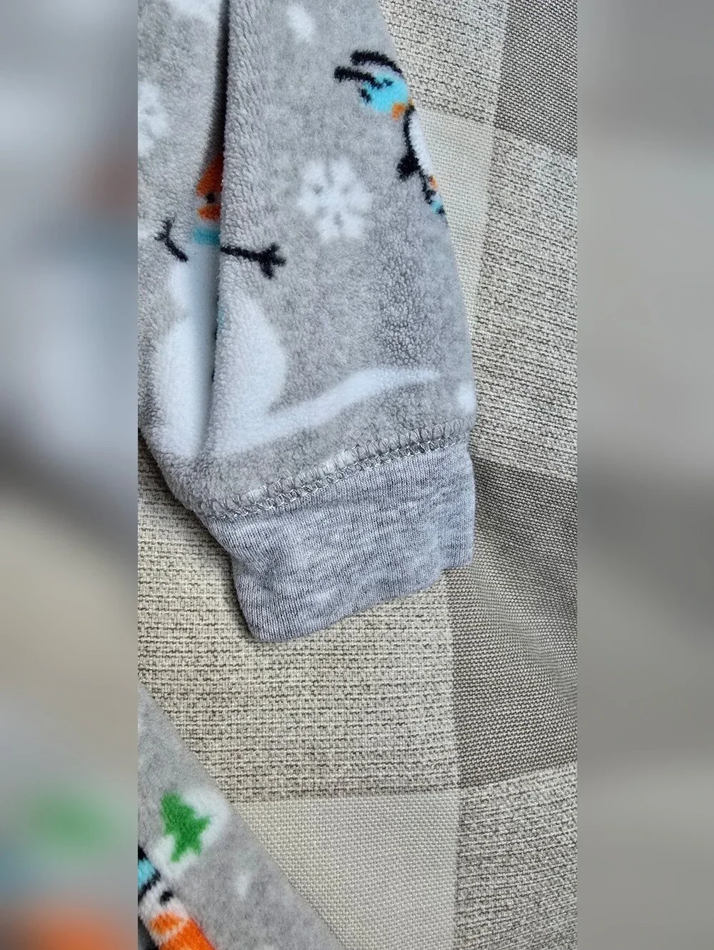 Skiing Penguin Snowman Gray Footed Unisex Pajamas Carter's